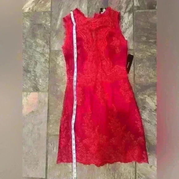 NWT Until We Meet Again Red Lace Embroidered Mini Dress Size Small - Picture 13 of 15